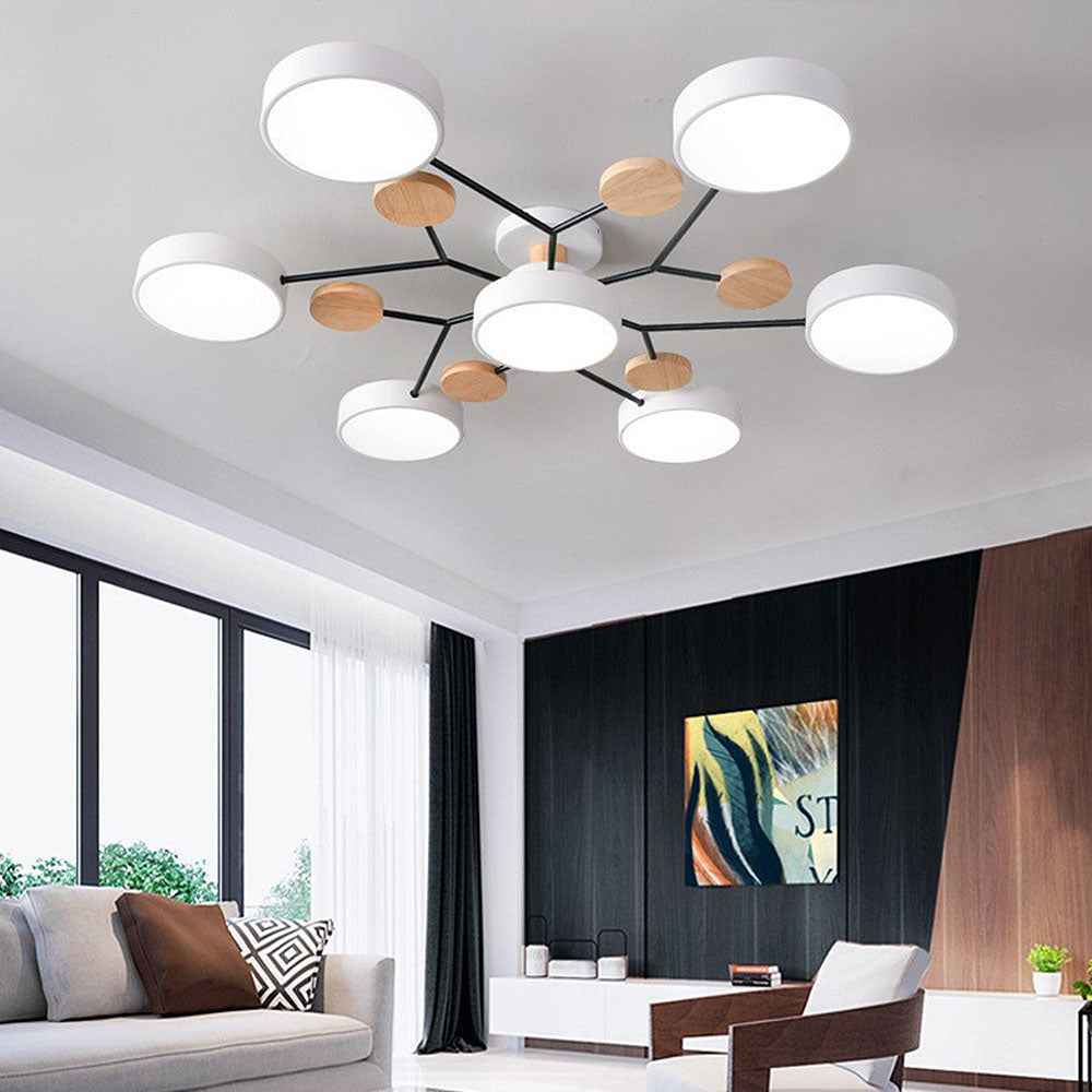 Fern Multi Arm LED Ceiling Light, White, 7 heads