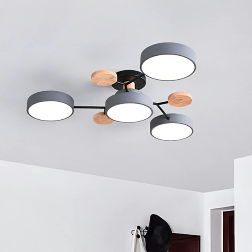 Fern Multi Arm LED Ceiling Light, Grey, 4 heads