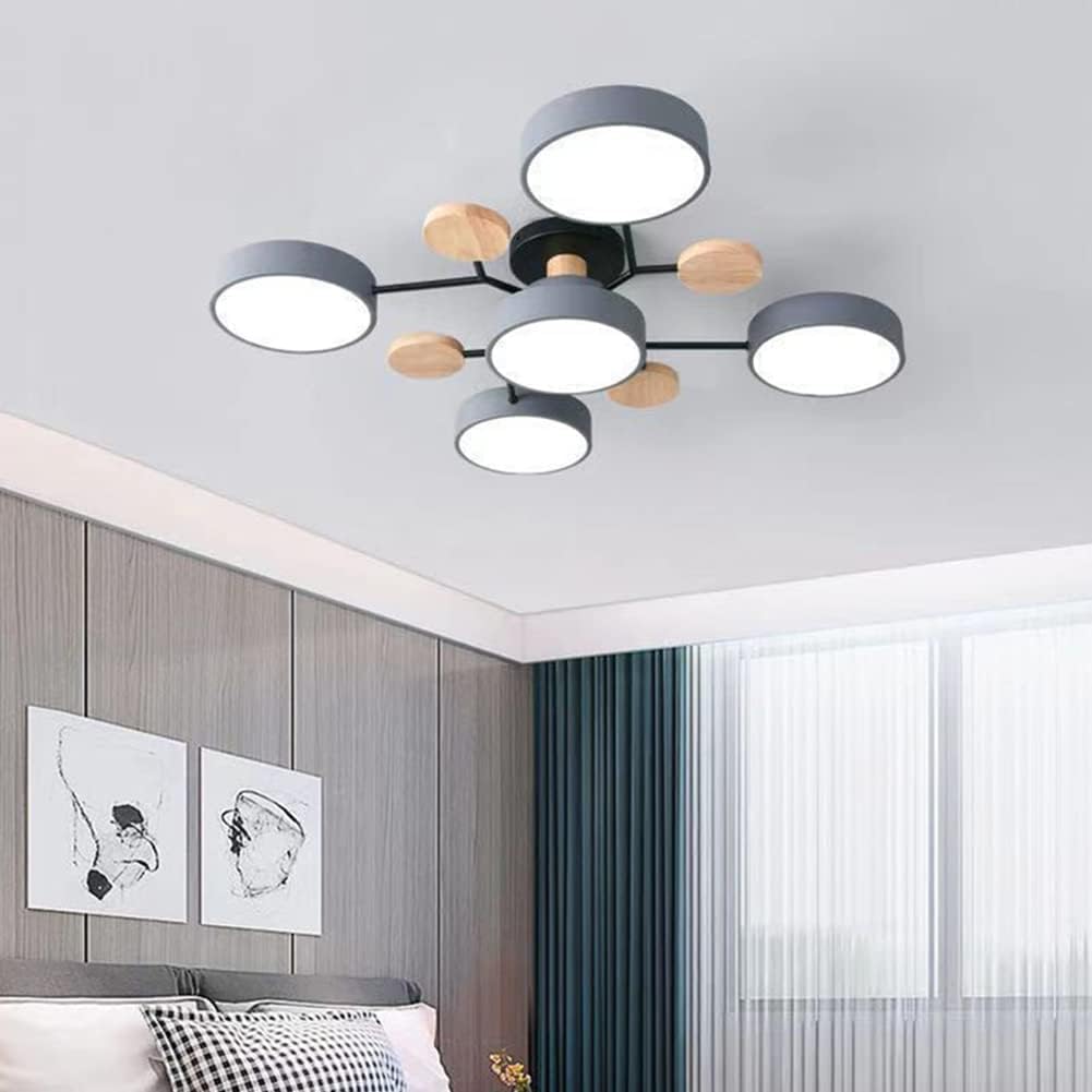 Fern Multi Arm LED Ceiling Light, Grey, 5 heads