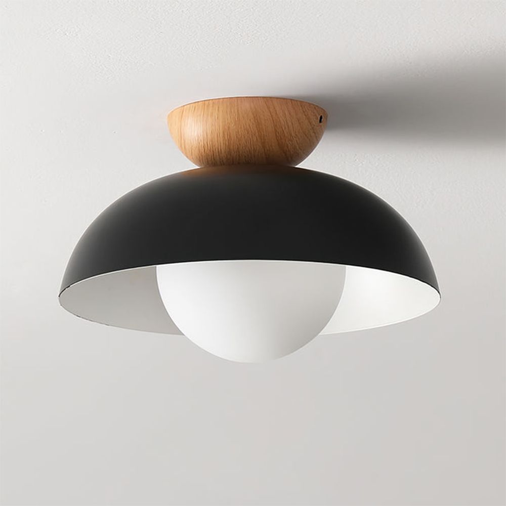 Ines Semi Flush Ceiling Light, Black