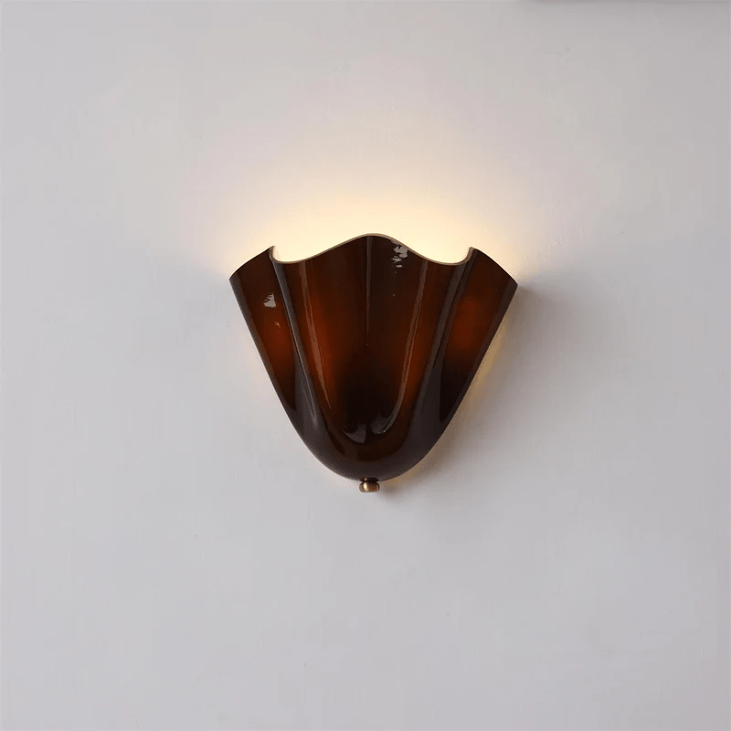 Lila Glass Petal Wall Light, Brown