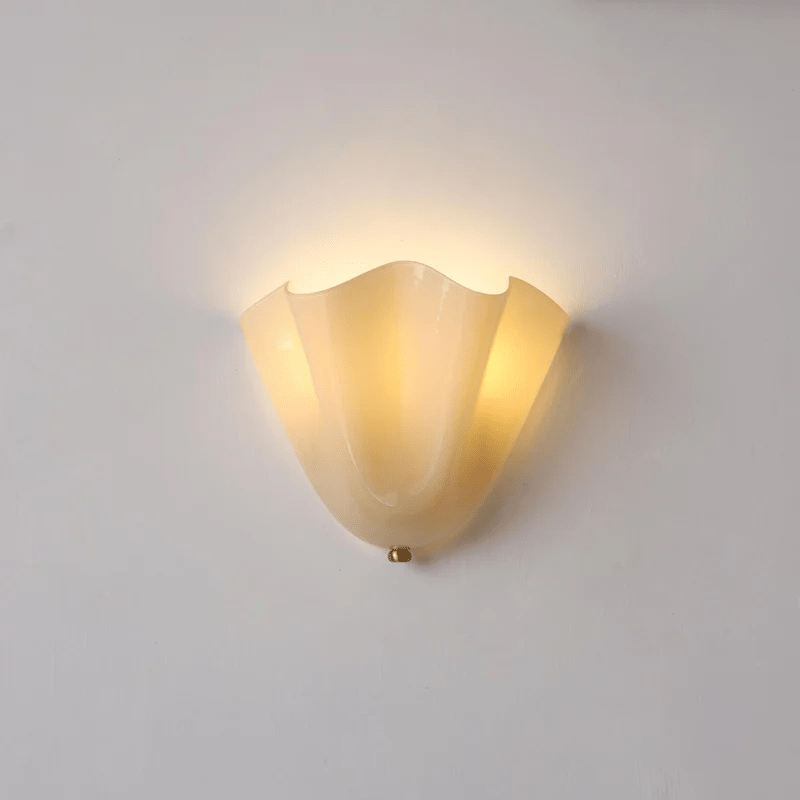 Lila Glass Petal Wall Light, Beige