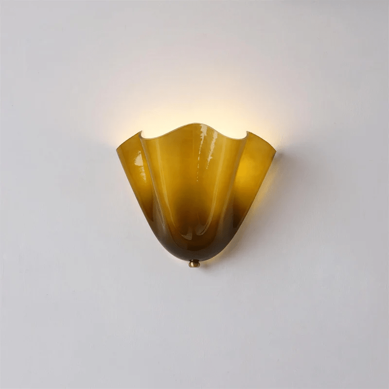 Lila Glass Petal Wall Light, Green