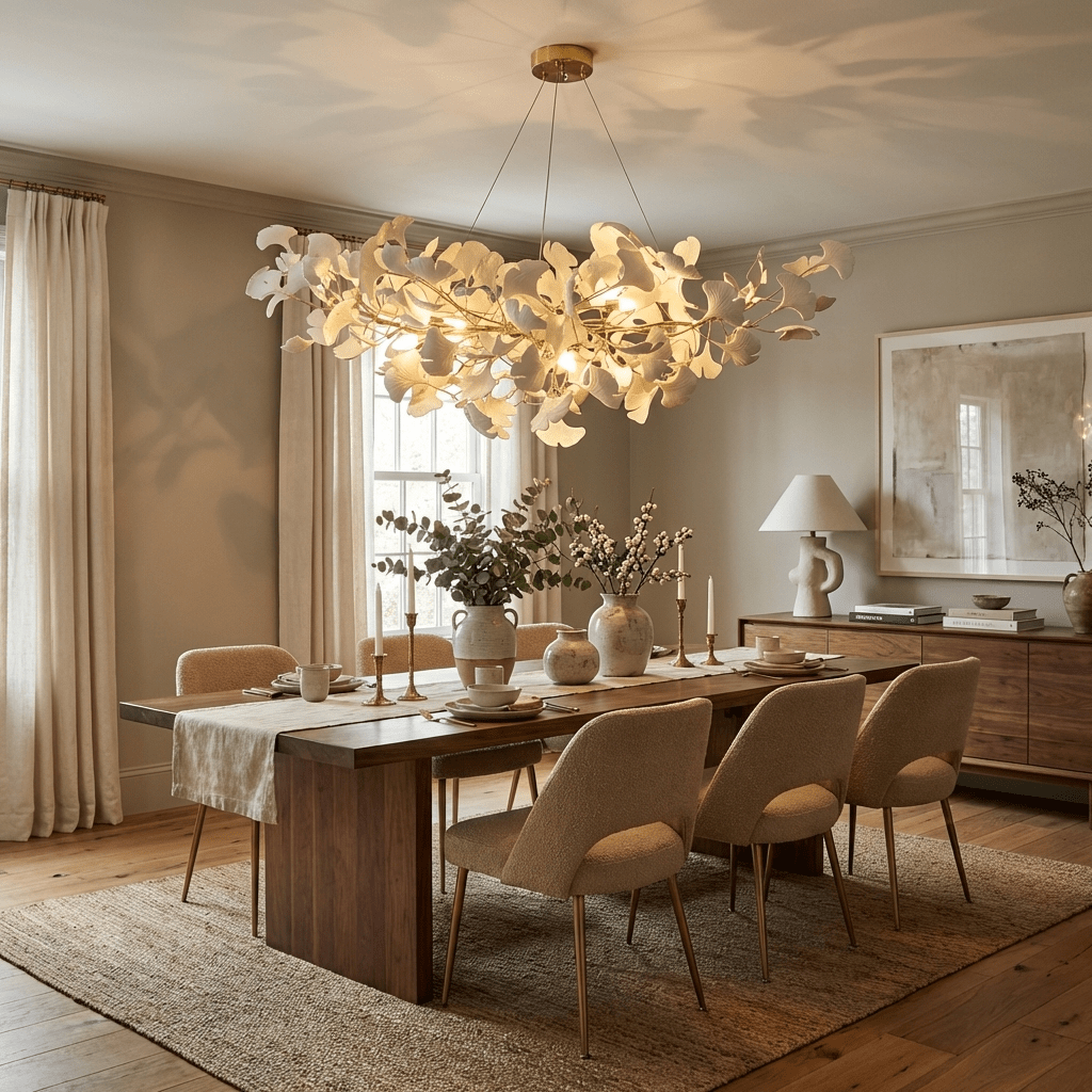 Willa Ginkgo Leaf Chandelier, photo 6