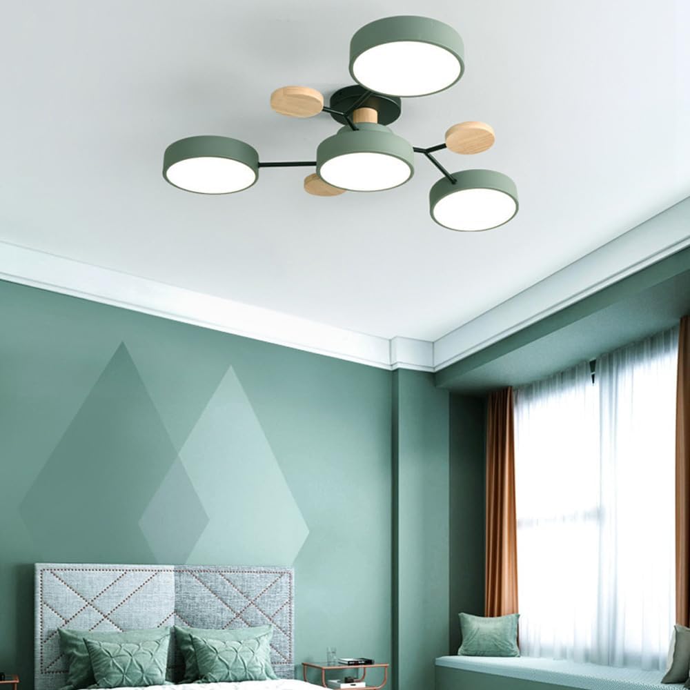 Fern Multi Arm LED Ceiling Light, Green, 4 heads