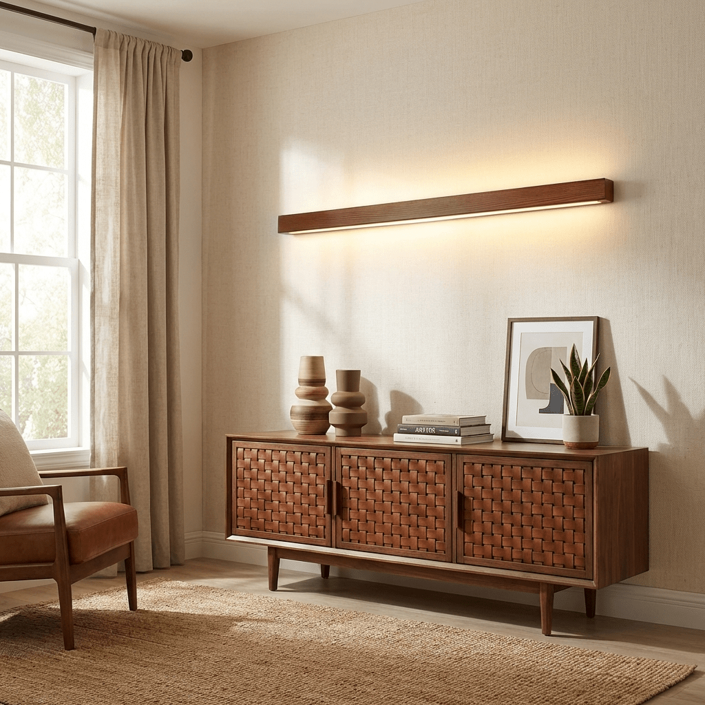 Arden Linear Wood Wall Light, photo 5