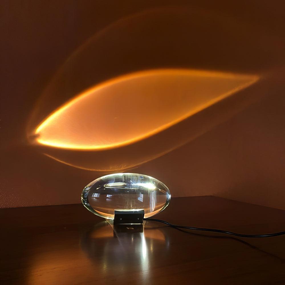 Selma Crystal Stone Table Lamp, sunset red light