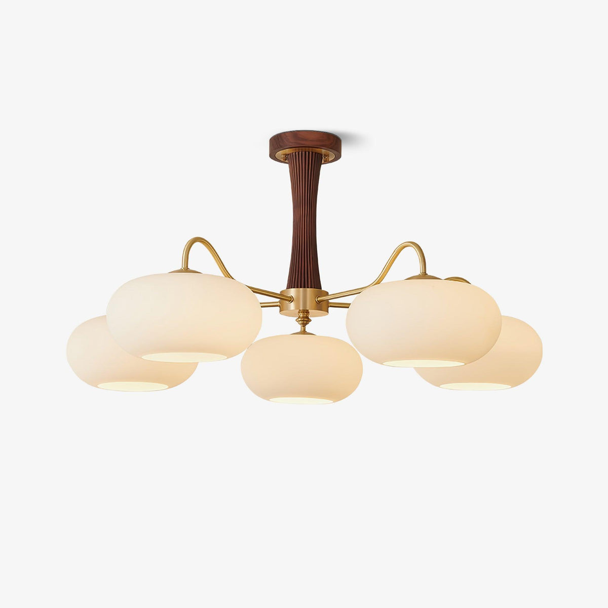 Hazel Brass and Wood Chandelier, photo 2