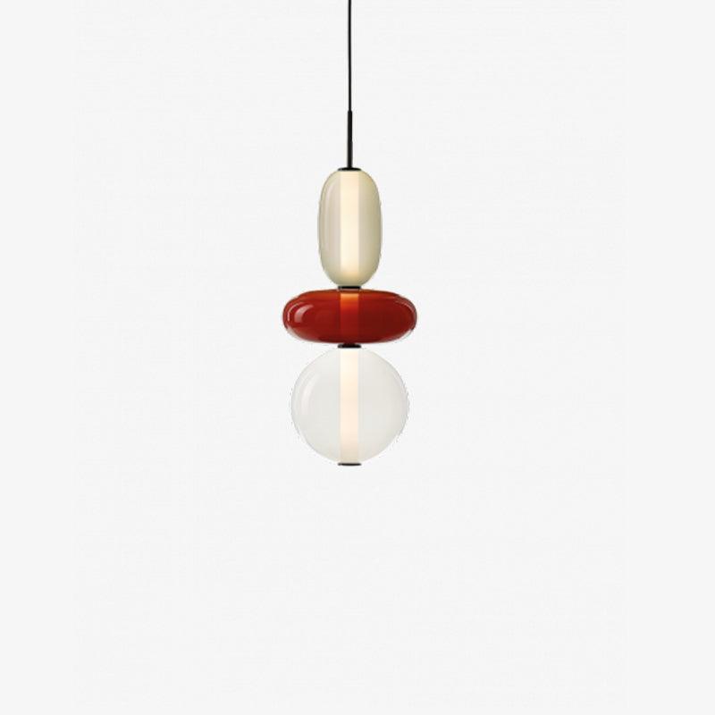 Juno Colored Glass Pendant Light, Model D Red