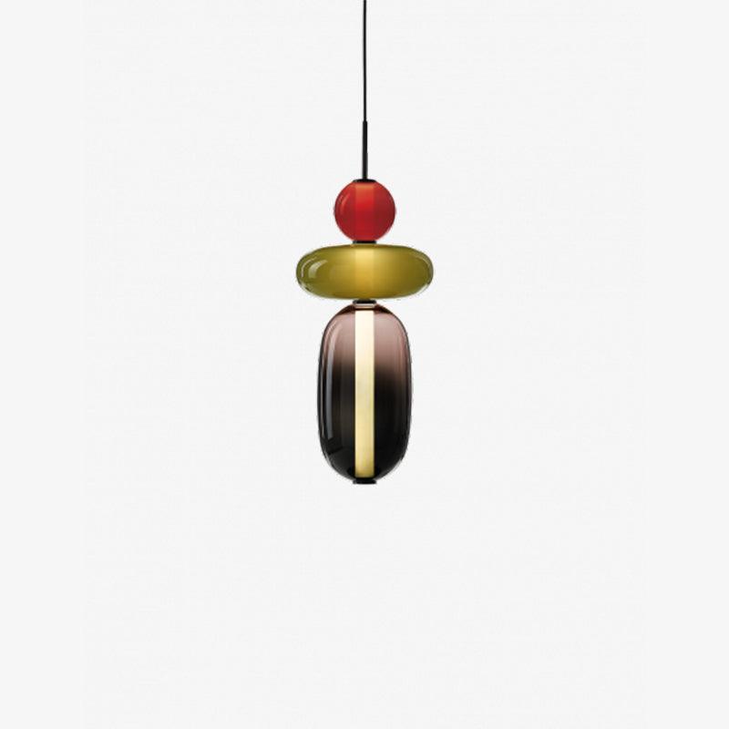 Juno Colored Glass Pendant Light, Model C Green