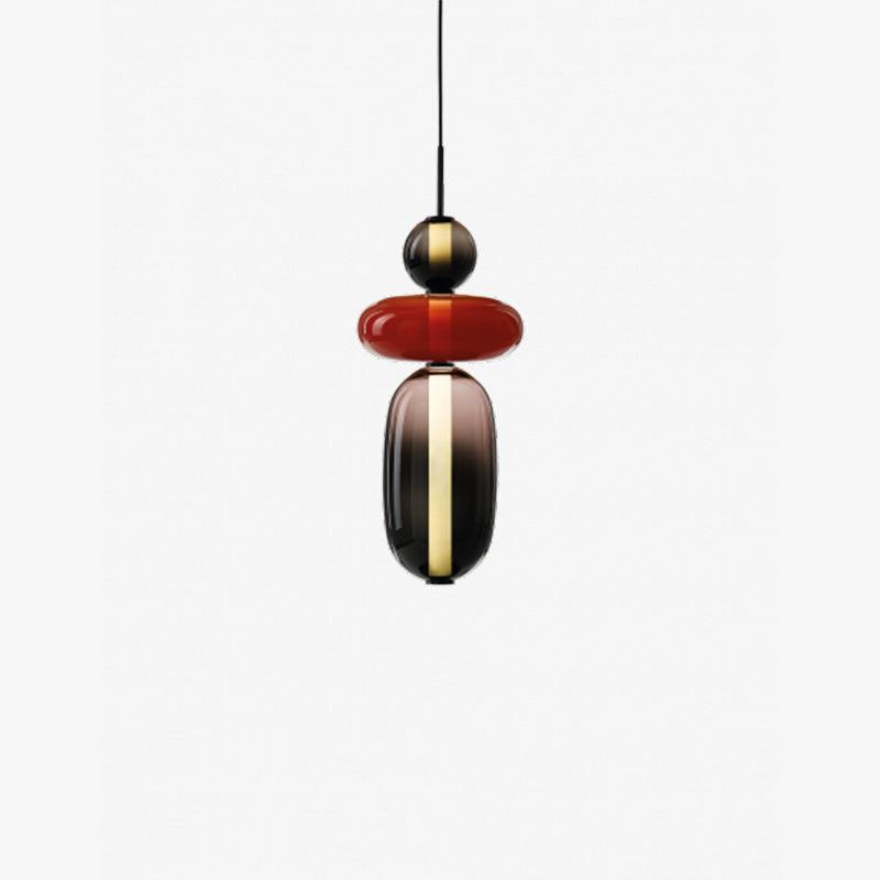Juno Colored Glass Pendant Light, Model C Red