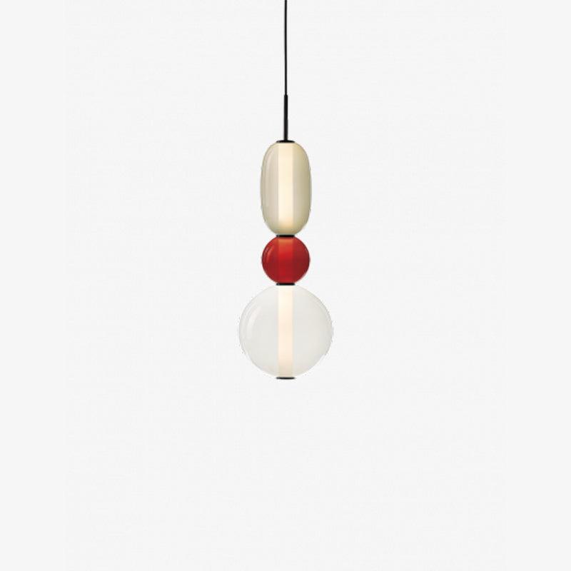 Juno Colored Glass Pendant Light, Model B Red