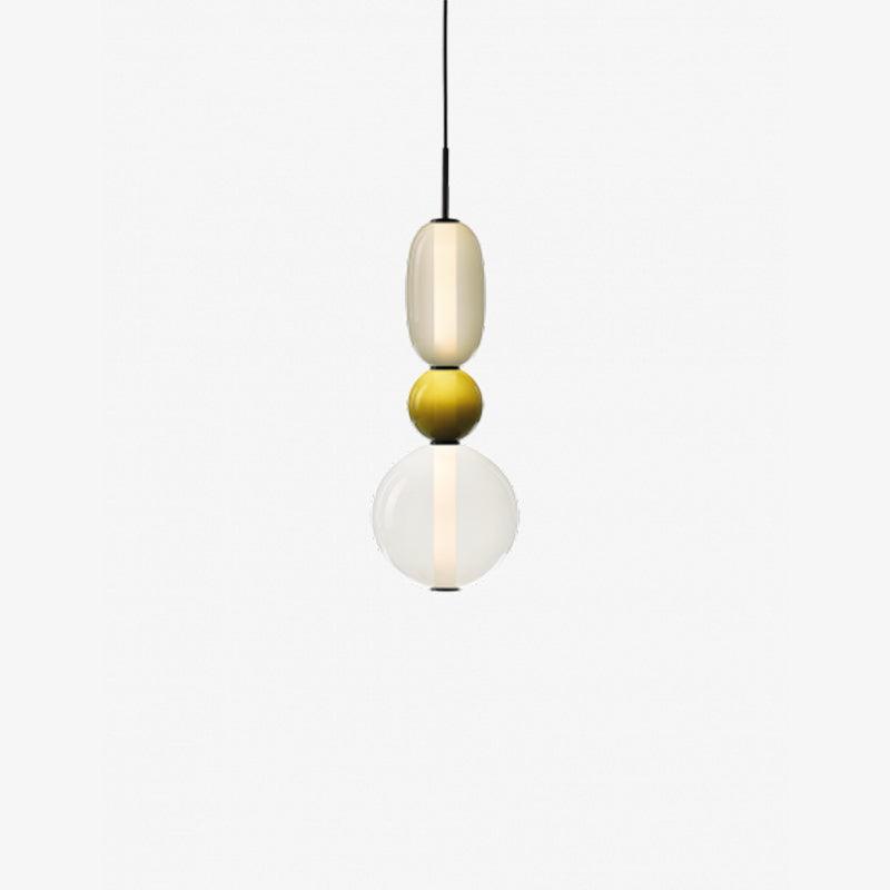 Juno Colored Glass Pendant Light, Model B Green