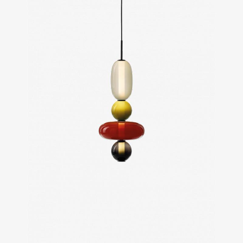Juno Colored Glass Pendant Light, Model E