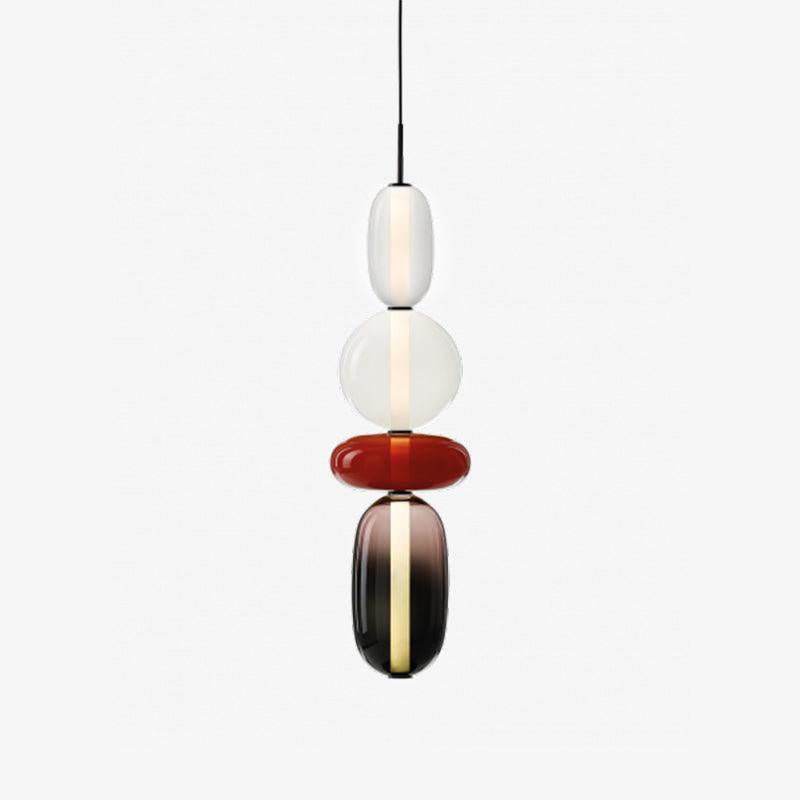 Juno Colored Glass Pendant Light, Model H Red