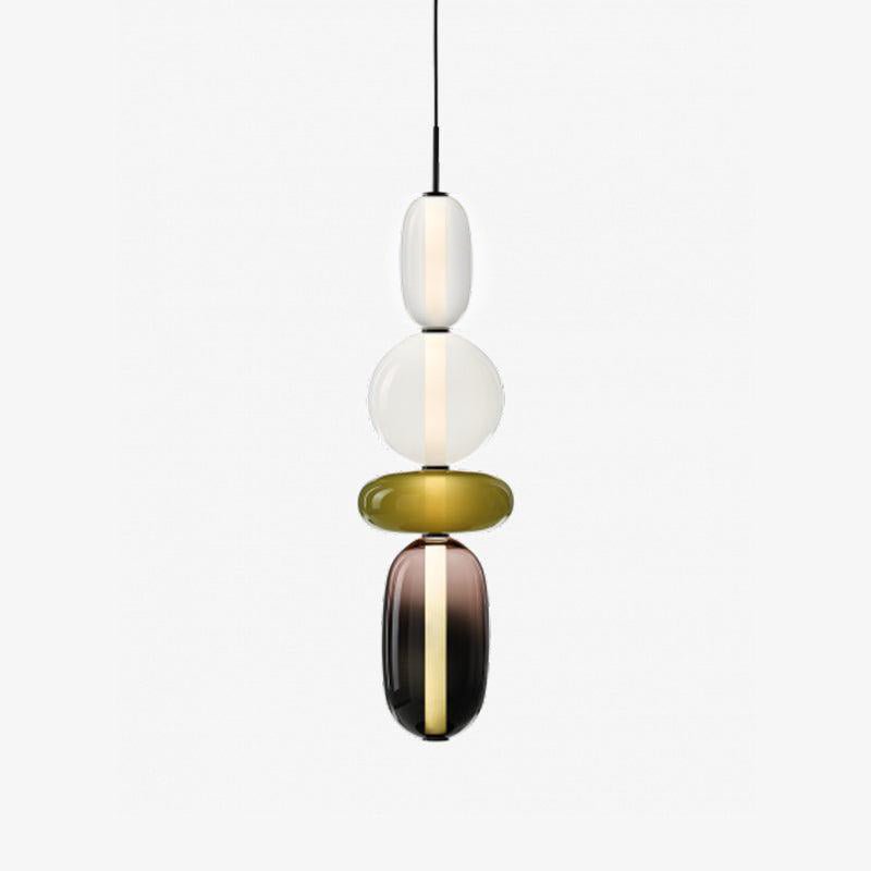 Juno Colored Glass Pendant Light, Model H Green
