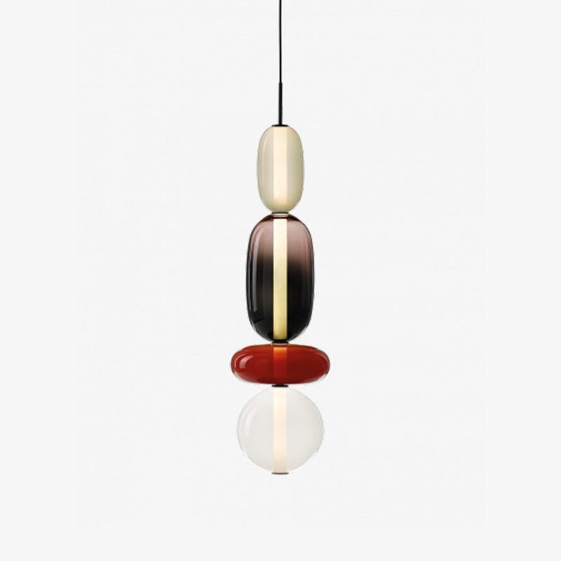 Juno Colored Glass Pendant Light, Model G Red