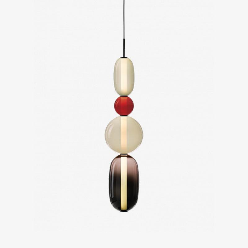 Juno Colored Glass Pendant Light, Model F Red