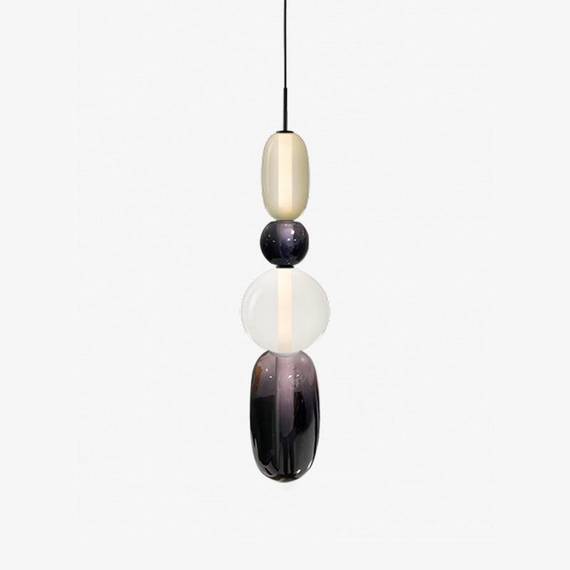 Juno Colored Glass Pendant Light, Model F Black