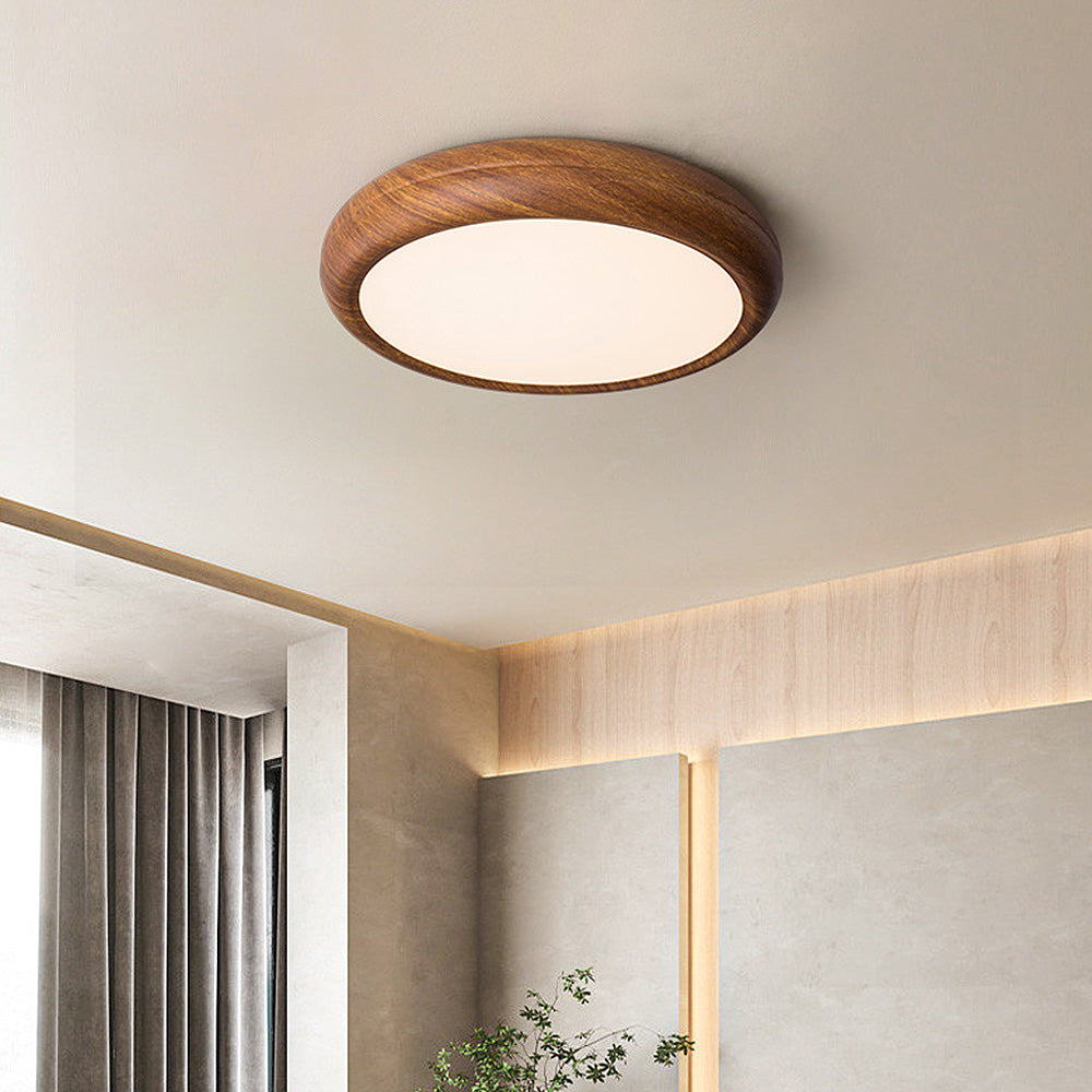 Nils Walnut LED Ceiling Lamp, three color or dimmable