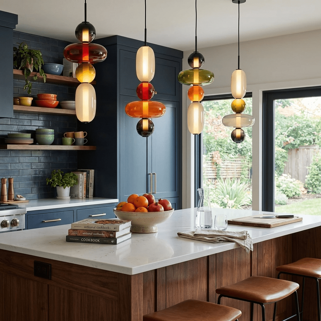 Juno Colored Glass Pendant Light, photo 3