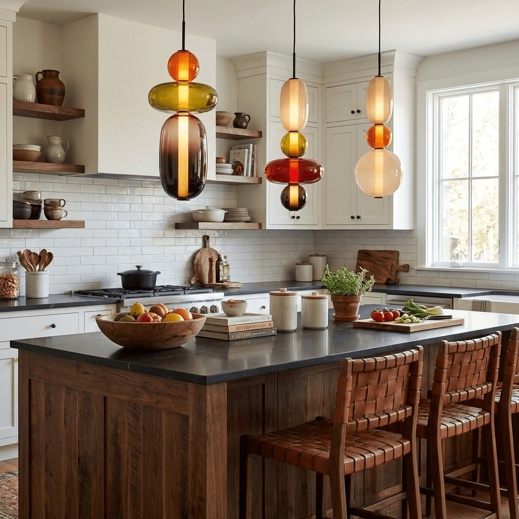 Juno Colored Glass Pendant Light, photo 4