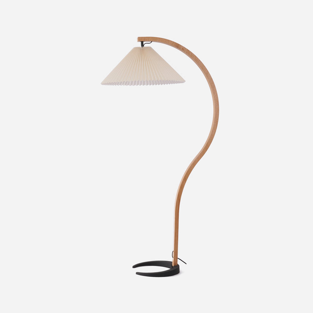 Greta Pleated Floor Lamp, beige shade