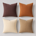 Brown Mix set of four corduroy cushion covers on a light grey background