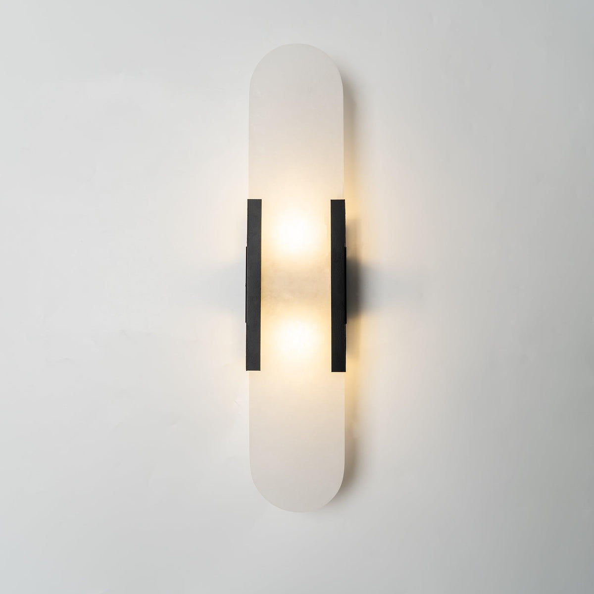 Alba Alabaster Wall Sconce, 19.7 inch, Black