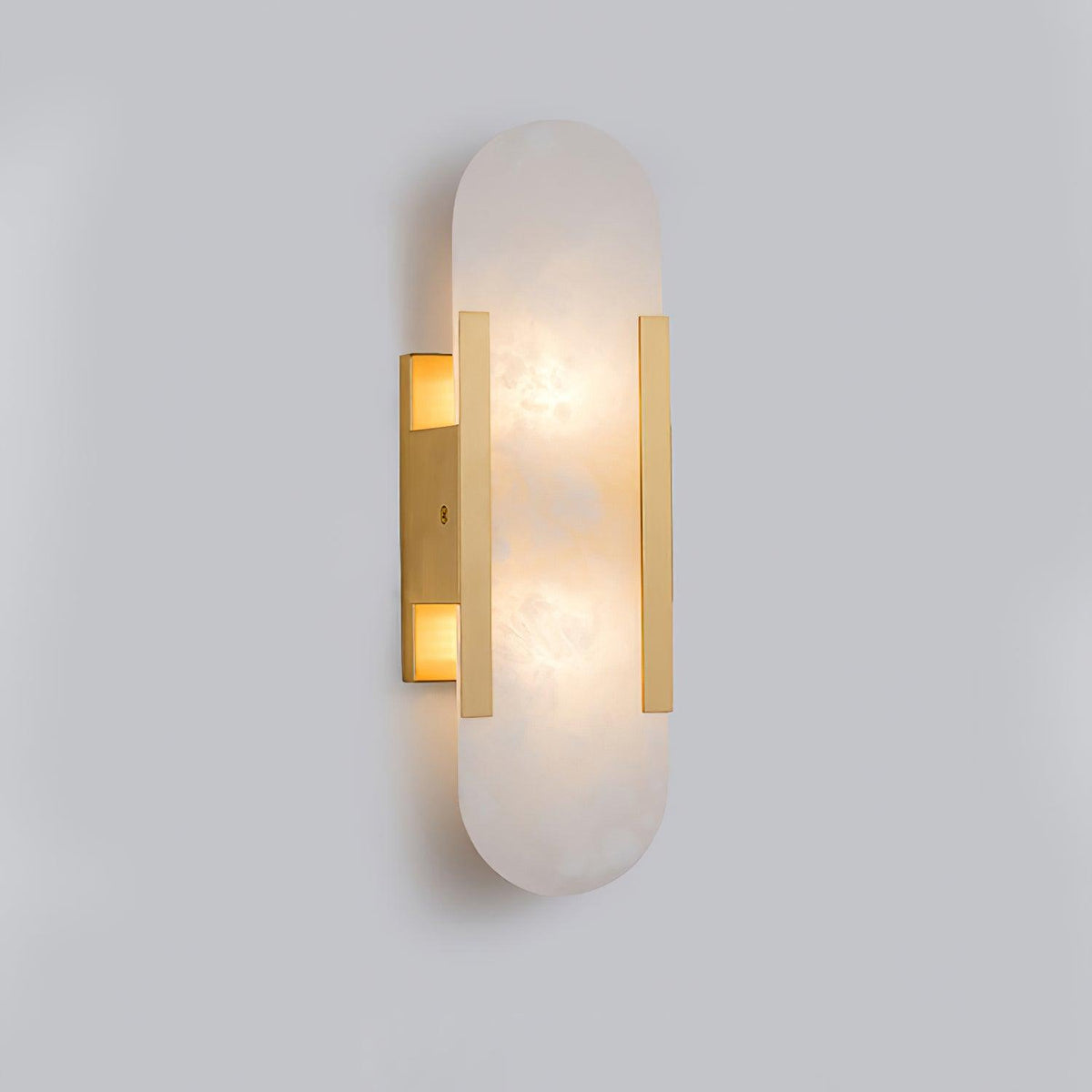 Alba Alabaster Wall Sconce, 13.8 inch, Brass