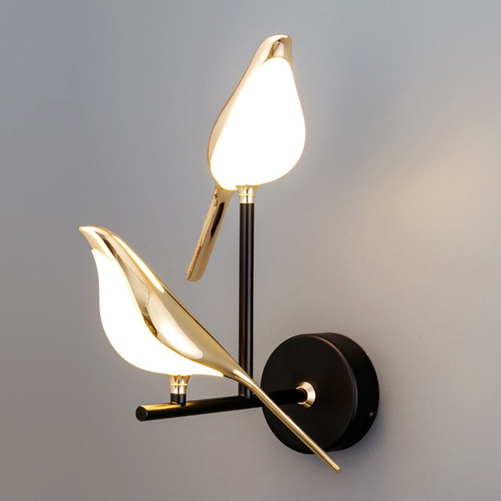 Wren Bird Wall Light, double head, neutral light