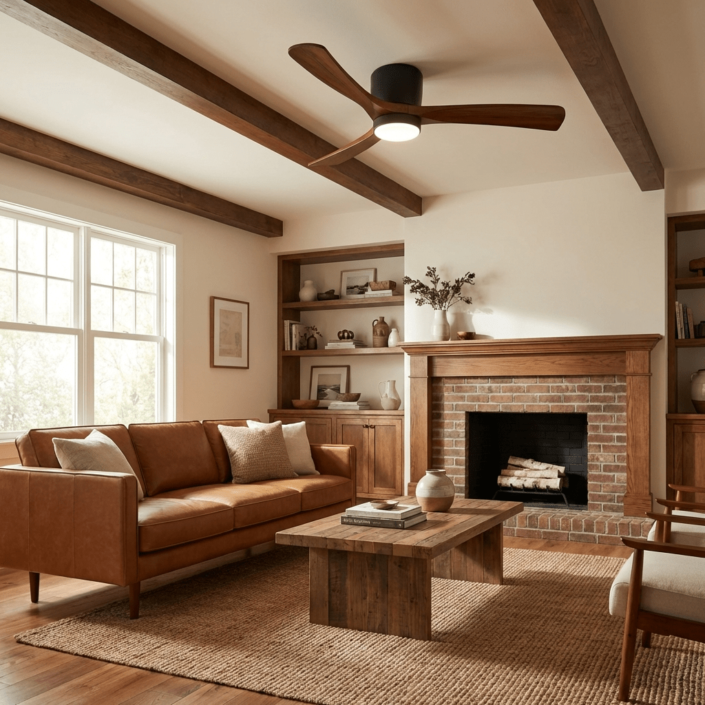 Nora Wooden Ceiling Fan Light, photo 4