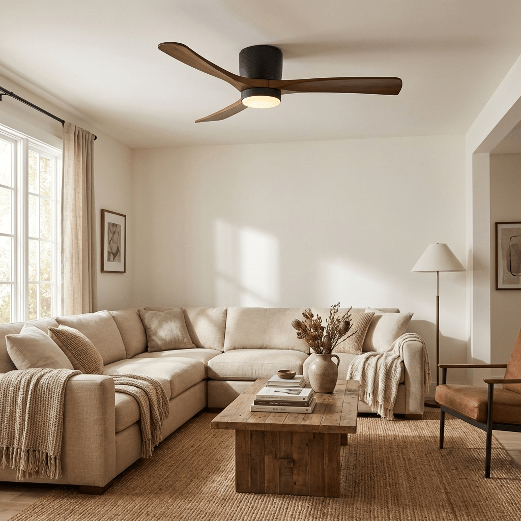 Nora Wooden Ceiling Fan Light, photo 5