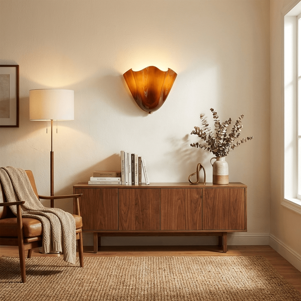 Lila Glass Petal Wall Light, photo 3