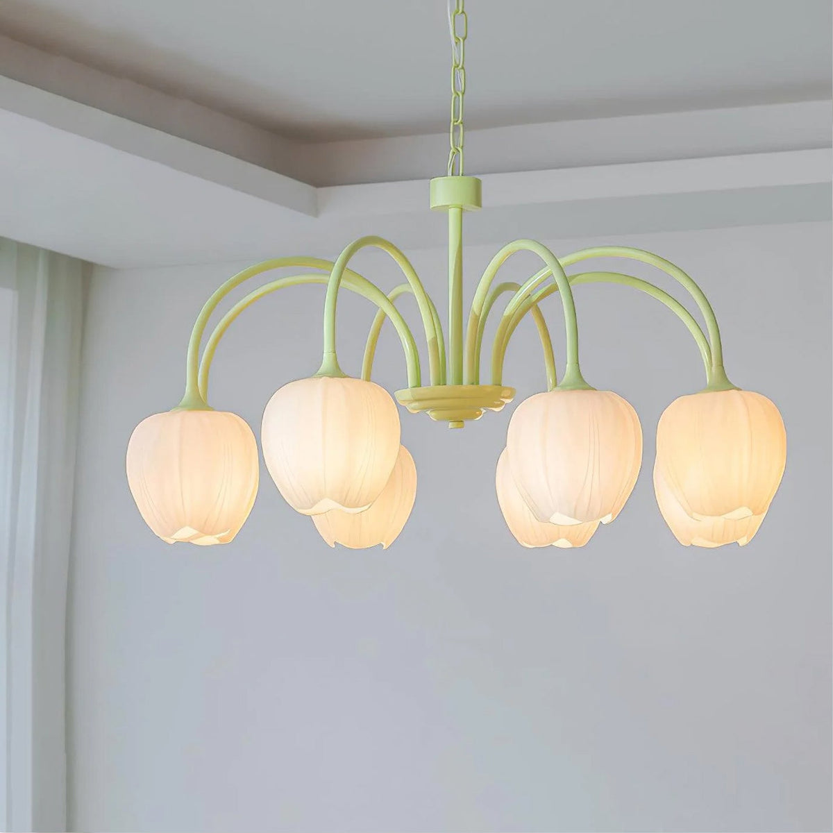 Tilda Tulip Chandelier, 8 lights, Matcha