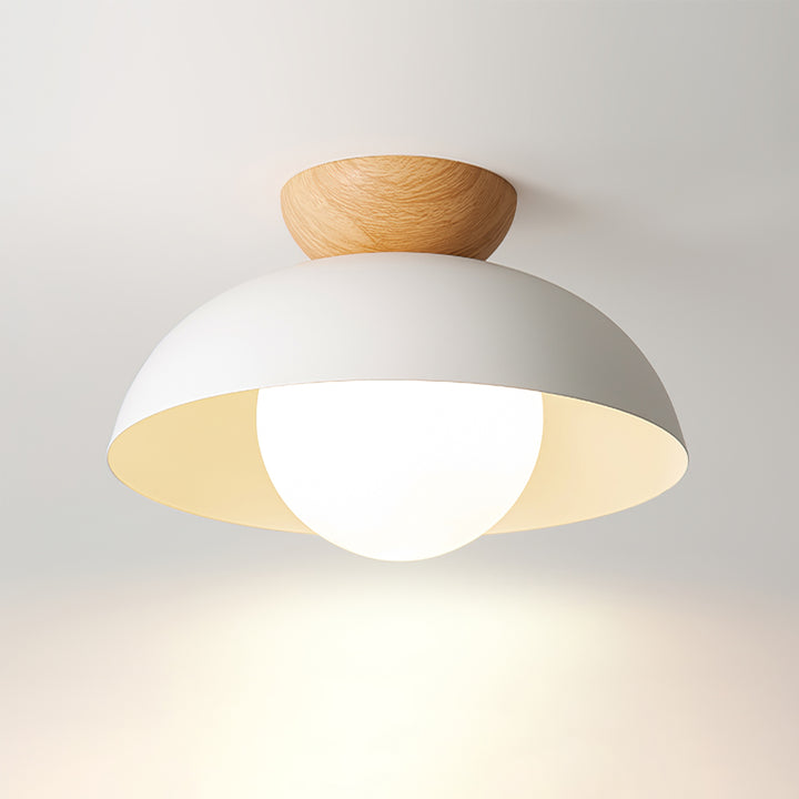 Ines Semi Flush Ceiling Light, White