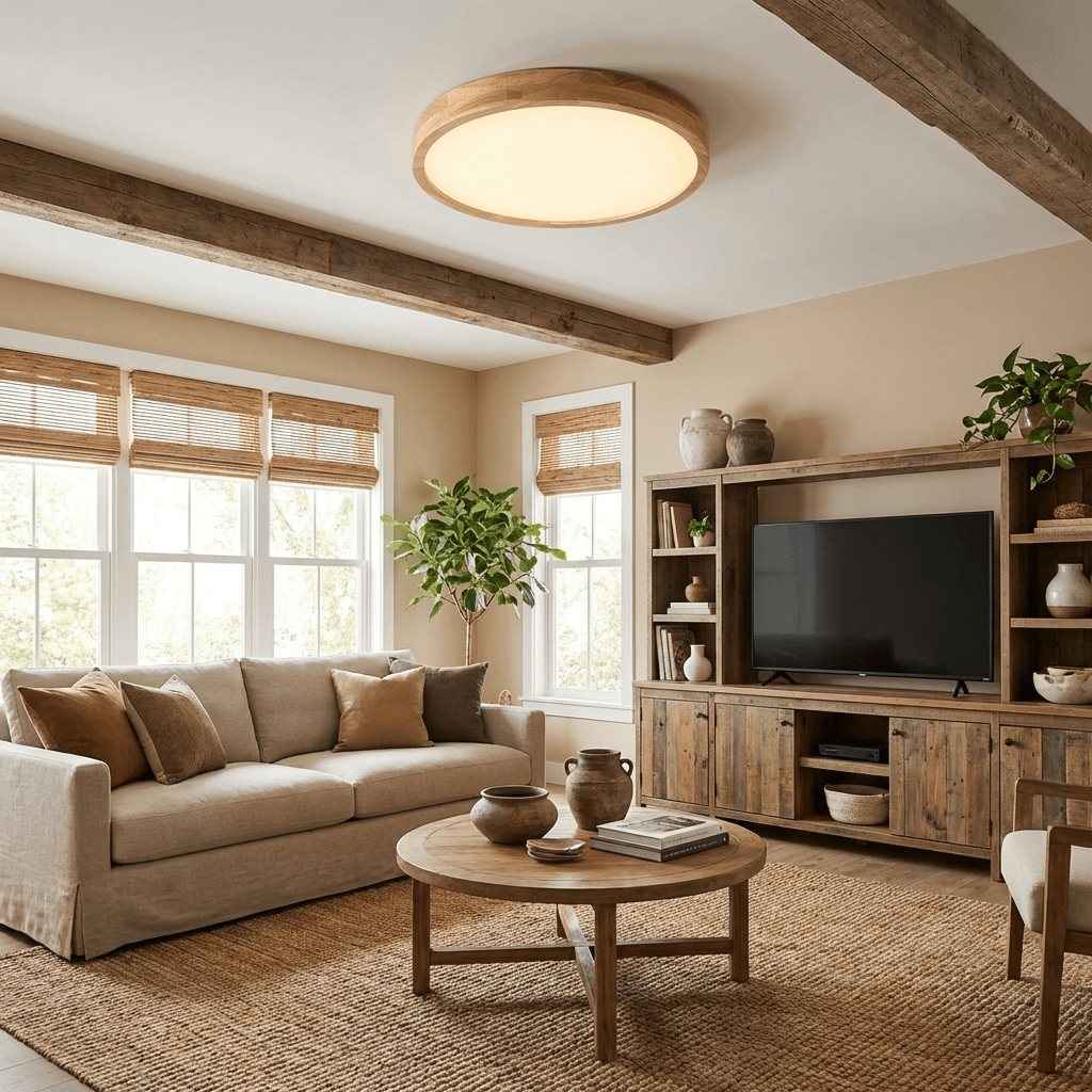 Oslo Wooden Flush Mount Light, photo 4