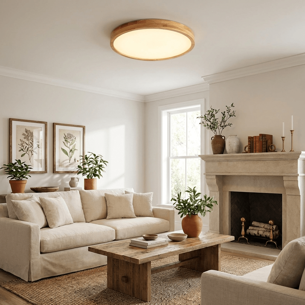 Oslo Wooden Flush Mount Light, photo 3