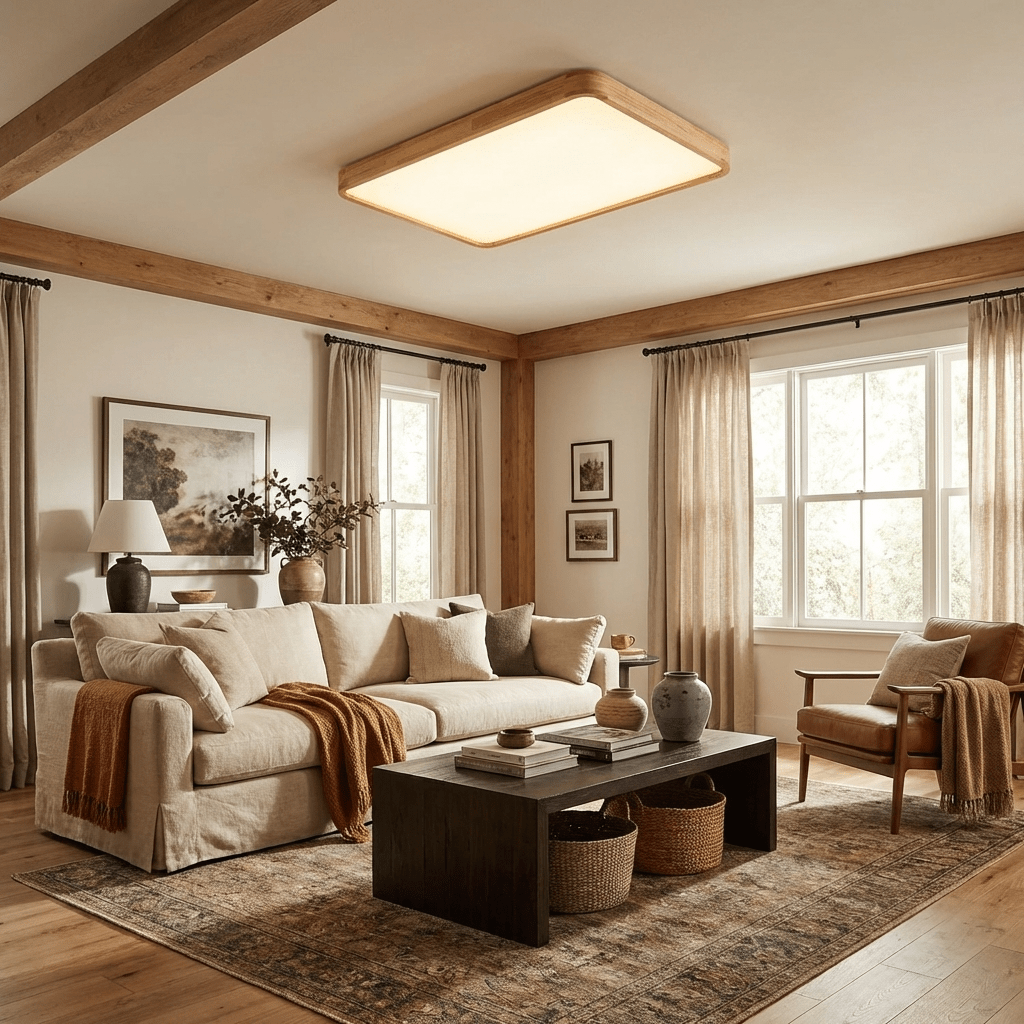 Oslo Wooden Flush Mount Light, photo 6
