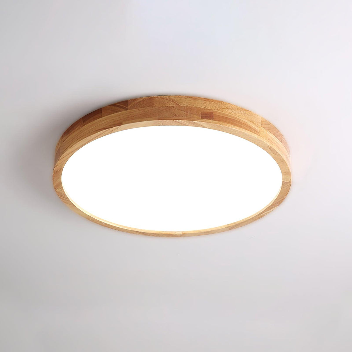 Oslo Wooden Flush Mount Light, round 19.7 inch