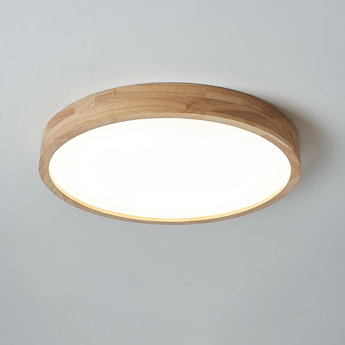 Oslo Wooden Flush Mount Light, round 23.6 inch