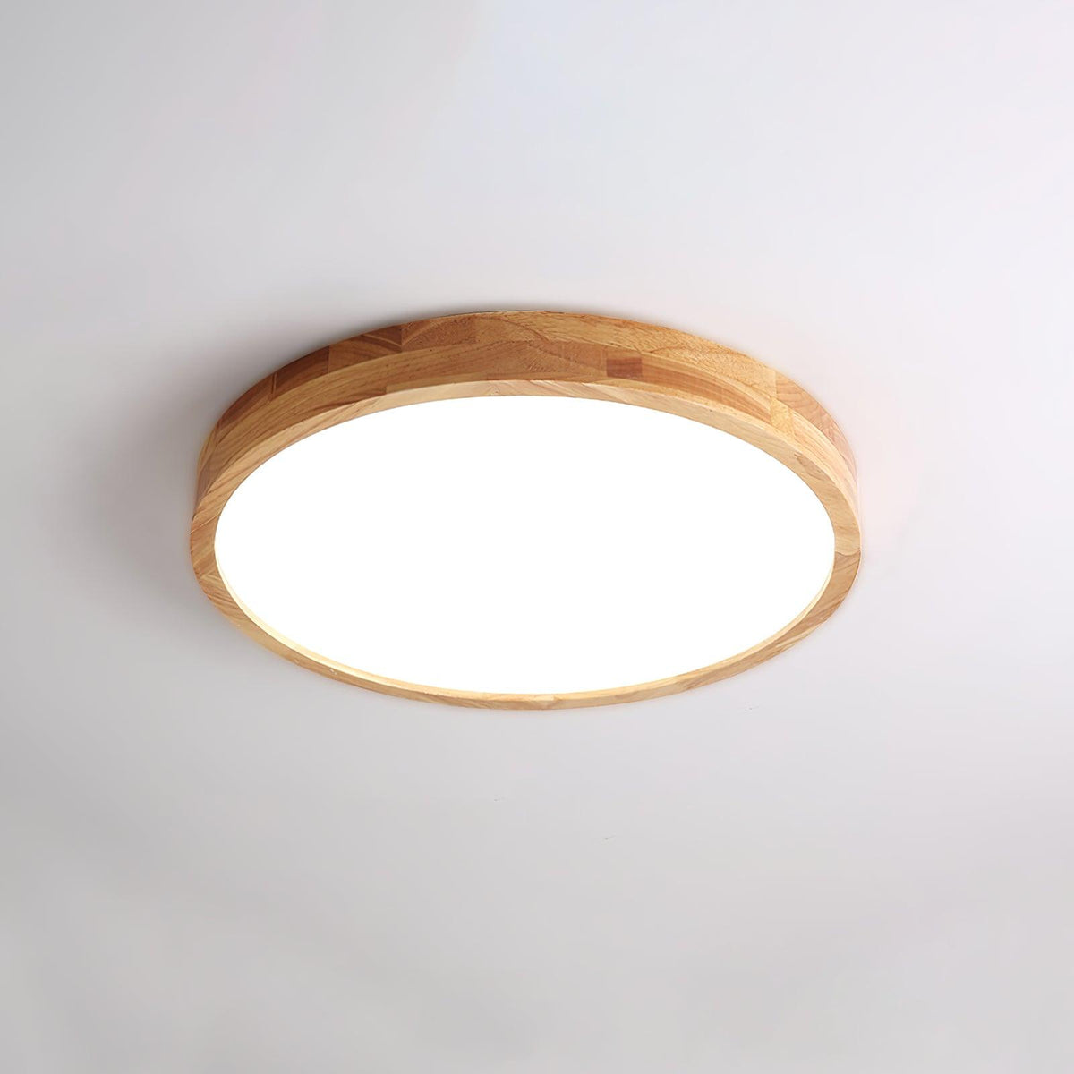 Oslo Wooden Flush Mount Light, round 15.7 inch