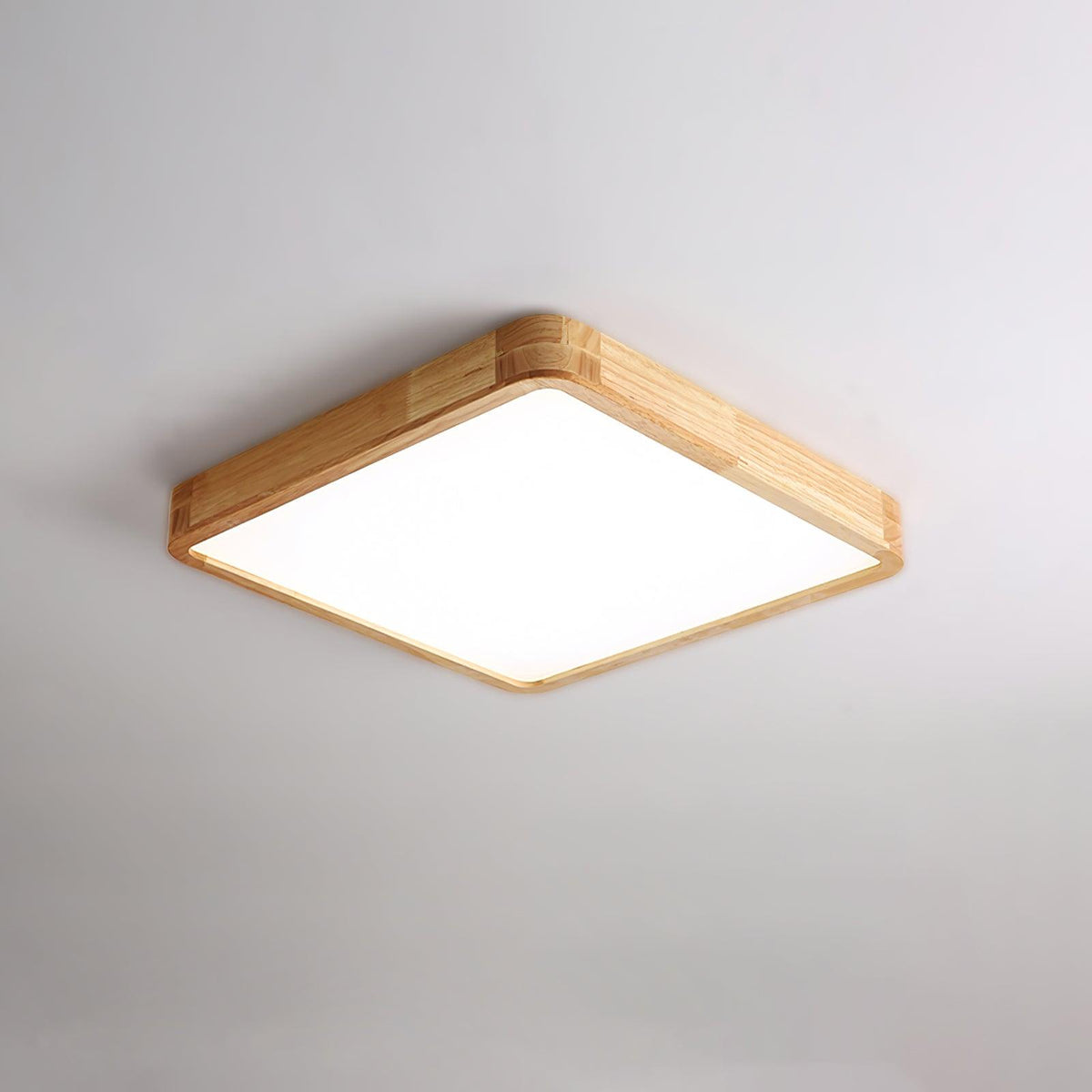 Oslo Wooden Flush Mount Light, square 11.8 inch
