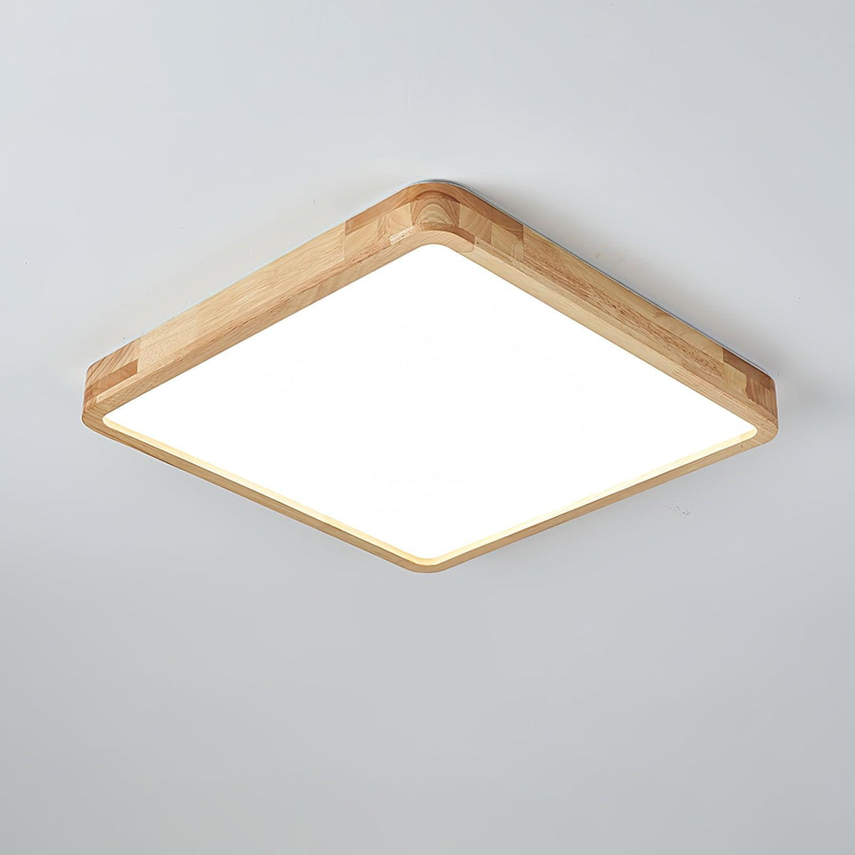 Oslo Wooden Flush Mount Light, square 23.6 inch