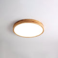 Oslo Wooden Flush Mount Light, round 11.8 inch