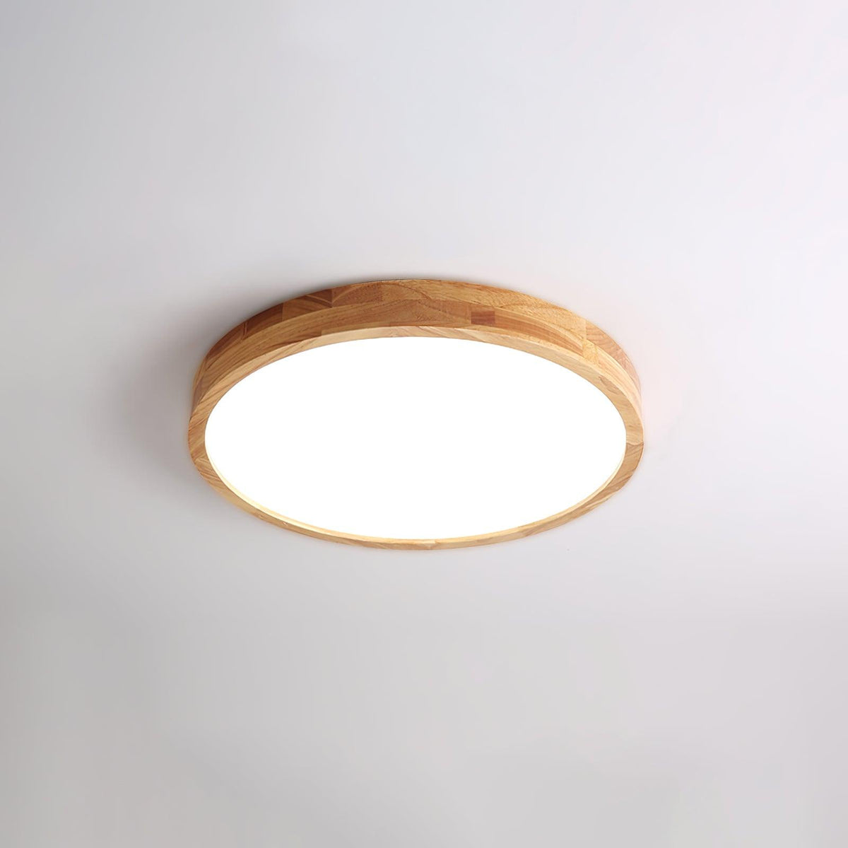 Oslo Wooden Flush Mount Light, round 11.8 inch
