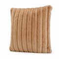 Single camel faux fur cushion cover on a white background