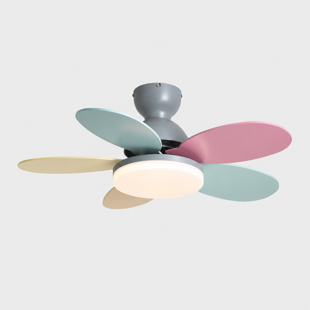 Pia Petal Ceiling Fan Light, product photo on a light grey background