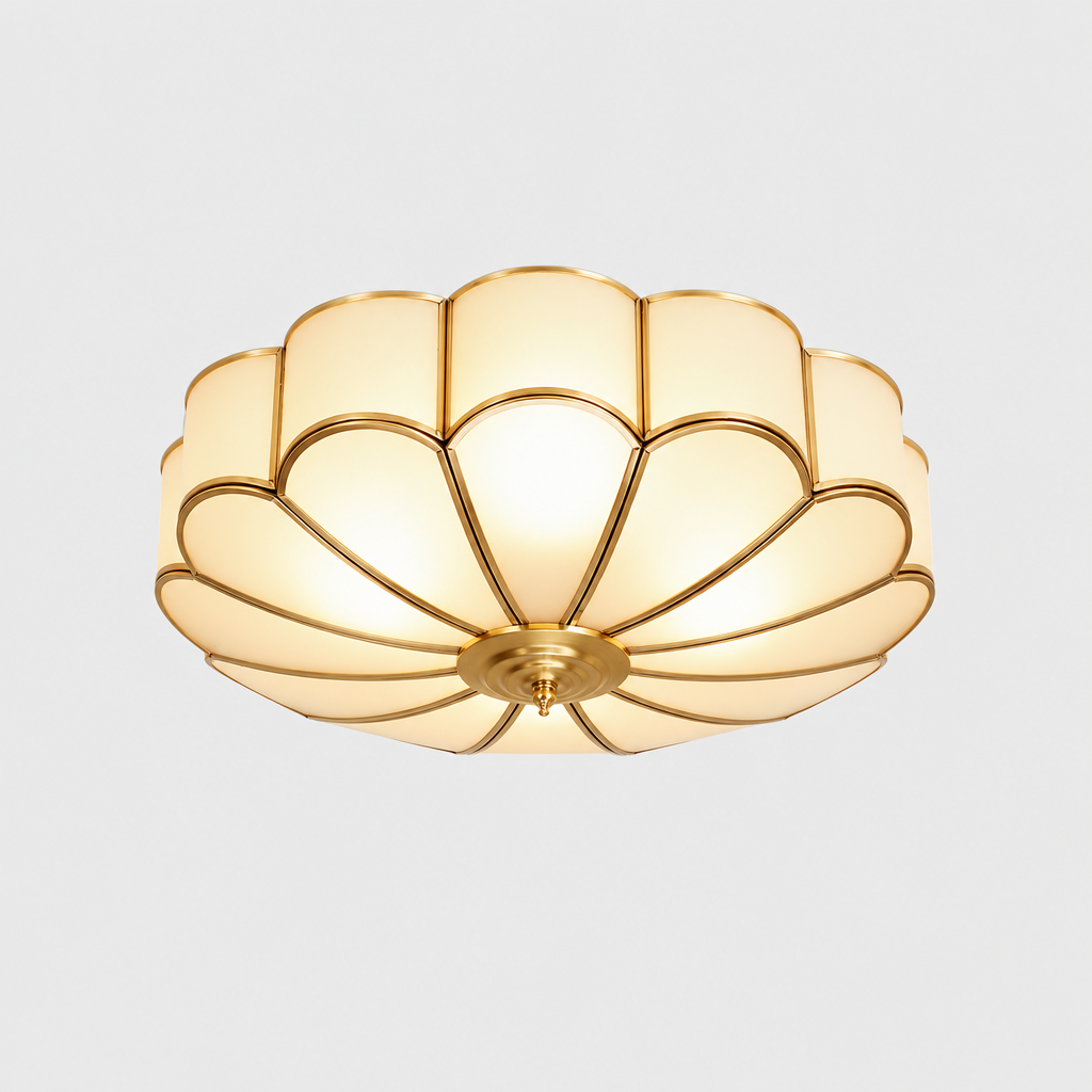 Flora Glass Petal Ceiling Light, product photo on a light grey background