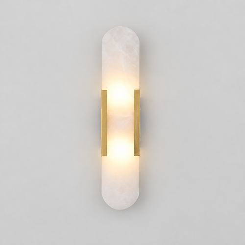Alba Alabaster Wall Sconce, product photo on a light grey background